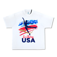 White ice skating dance support the team tshirt usa flag t shirt Urban Heavy Tee - linhVisuals