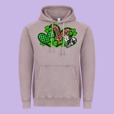 St Patricks Day Western Hearts Vintage Hoodie Designed By Artiststas