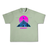 Oil Green pink sun   official gunship t shirt Urban Heavy Tee - linhVisuals