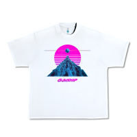 White pink sun   official gunship t shirt Urban Heavy Tee - linhVisuals