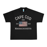 Black cape cod massachusetts american flag usa travel vintage pullover hoodi Urban Heavy Tee - linhVisuals