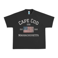 Pigment Black cape cod massachusetts american flag usa travel vintage pullover hoodi Urban Heavy Tee - linhVisuals