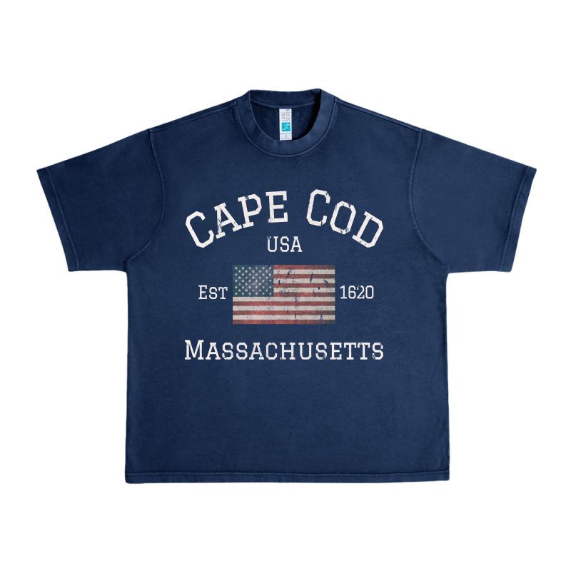 Cape Cod Massachusetts American Flag Usa Travel Vintage Pullover Hoodi Urban Heavy Tee by linhVisuals | Teevron
