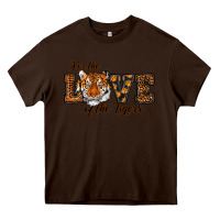 Chocolate Brown love of the tigers Heavy Core Tee - RanaPortraitStore