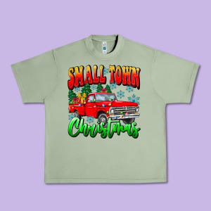Small Town Christmas Urban Heavy Tee Designed By Cowhidedigitalart