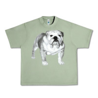 Oil Green English Bulldog Art Urban Heavy Tee - linhVisuals
