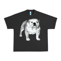Pigment Black English Bulldog Art Urban Heavy Tee - linhVisuals