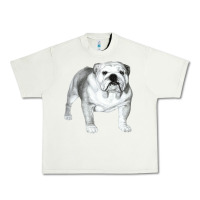 Pistachio English Bulldog Art Urban Heavy Tee - linhVisuals