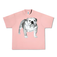 Salmon English Bulldog Art Urban Heavy Tee - linhVisuals