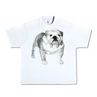 White English Bulldog Art Urban Heavy Tee - linhVisuals