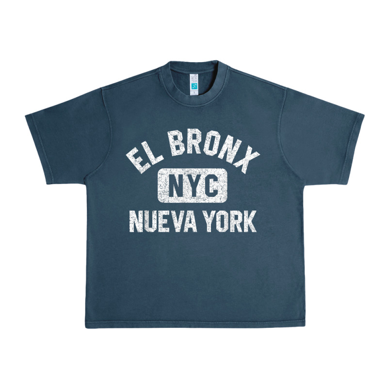 El Bronx Nueva York Nyc Gym Style Distressed White Print T Shirt Urban Heavy Tee by linhVisuals | Teevron