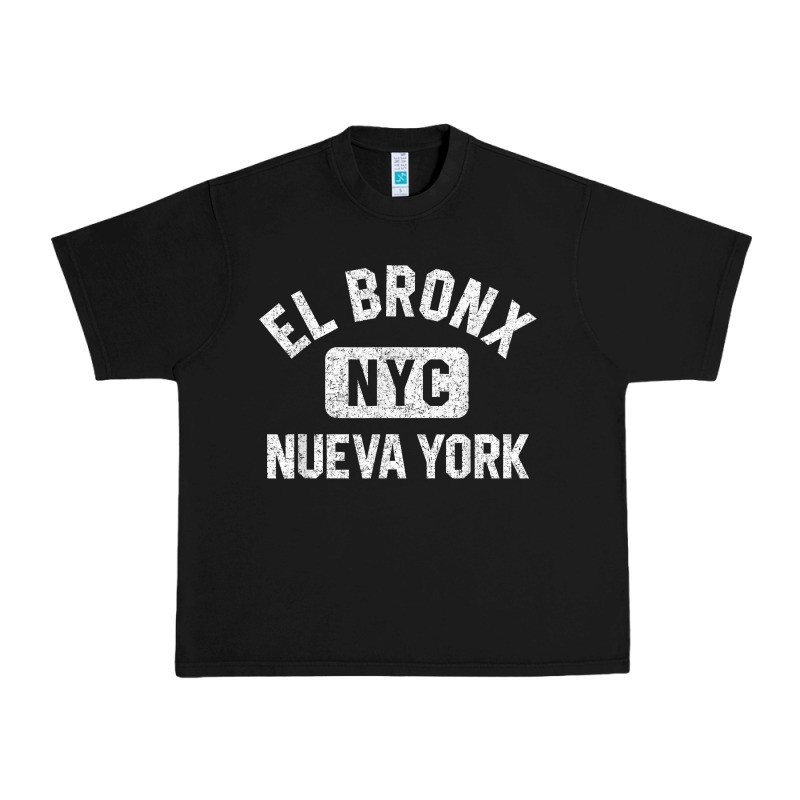 El Bronx Nueva York Nyc Gym Style Distressed White Print T Shirt Urban Heavy Tee by linhVisuals | Teevron