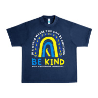 Navy be kind down syndrome awareness blue ribbon rainbow march 21 t shirt Urban Heavy Tee - linhVisuals