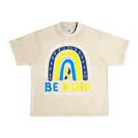 Sandshell be kind down syndrome awareness blue ribbon rainbow march 21 t shirt Urban Heavy Tee - linhVisuals