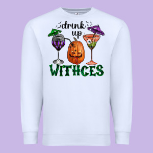 Drink Up Withces Halloween Premium Sweatshirt Designed By Ranaportraitstore