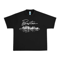 Black boston skyline t shirt for women, men, girls & boys Urban Heavy Tee - linhVisuals