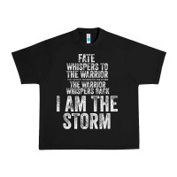 Black fate whispers to warrior i am the storm quote gritty fighter t shirt Urban Heavy Tee - linhVisuals