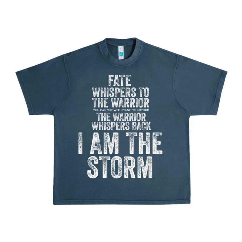 Fate Whispers To Warrior I Am The Storm Quote Gritty Fighter T Shirt Urban Heavy Tee by linhVisuals | Teevron