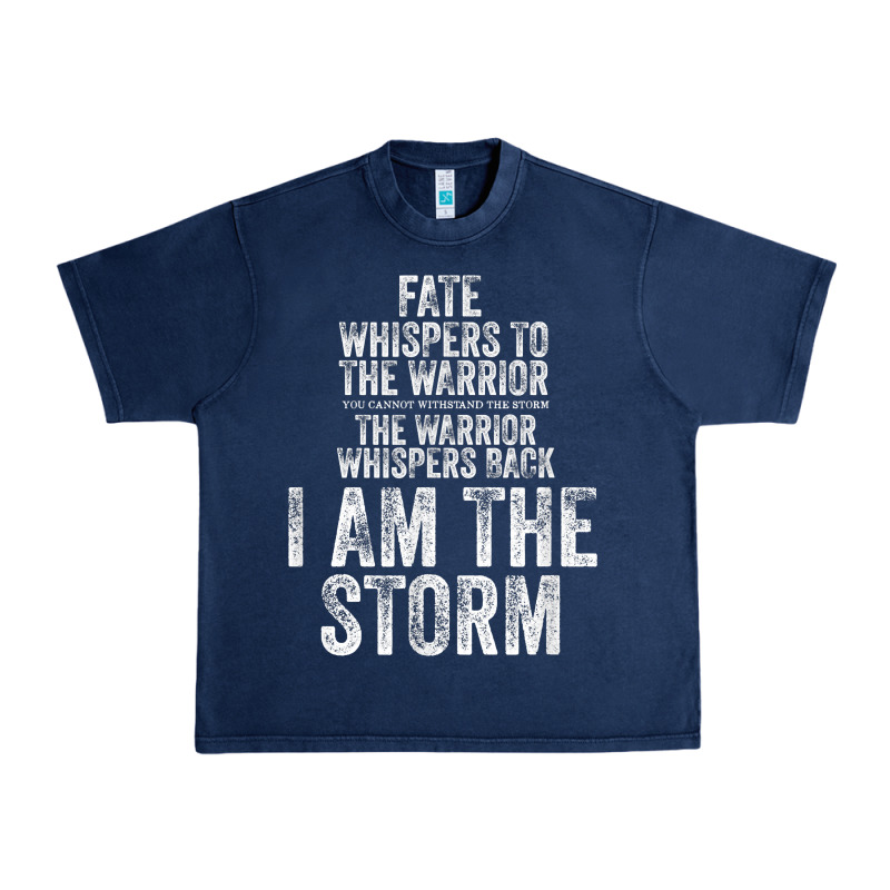 Fate Whispers To Warrior I Am The Storm Quote Gritty Fighter T Shirt Urban Heavy Tee by linhVisuals | Teevron