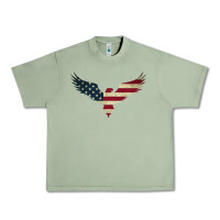 Oil Green bald eagle  america Urban Heavy Tee - linhVisuals