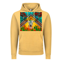 Vintage Mustard western sunflowers longhorn bull skull Vintage Hoodie - Artiststas