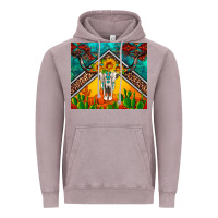 Vintage Zinc western sunflowers longhorn bull skull Vintage Hoodie - Artiststas