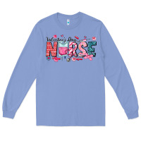 Colony Blue Nurse Valentine Long Sleeve Tee - CowhideDigitalArt