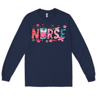 Navy Nurse Valentine Long Sleeve Tee - CowhideDigitalArt