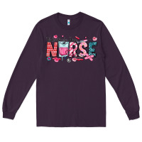 Plum Nurse Valentine Long Sleeve Tee - CowhideDigitalArt