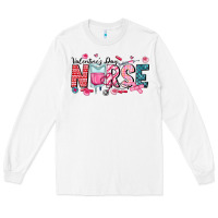 White Nurse Valentine Long Sleeve Tee - CowhideDigitalArt