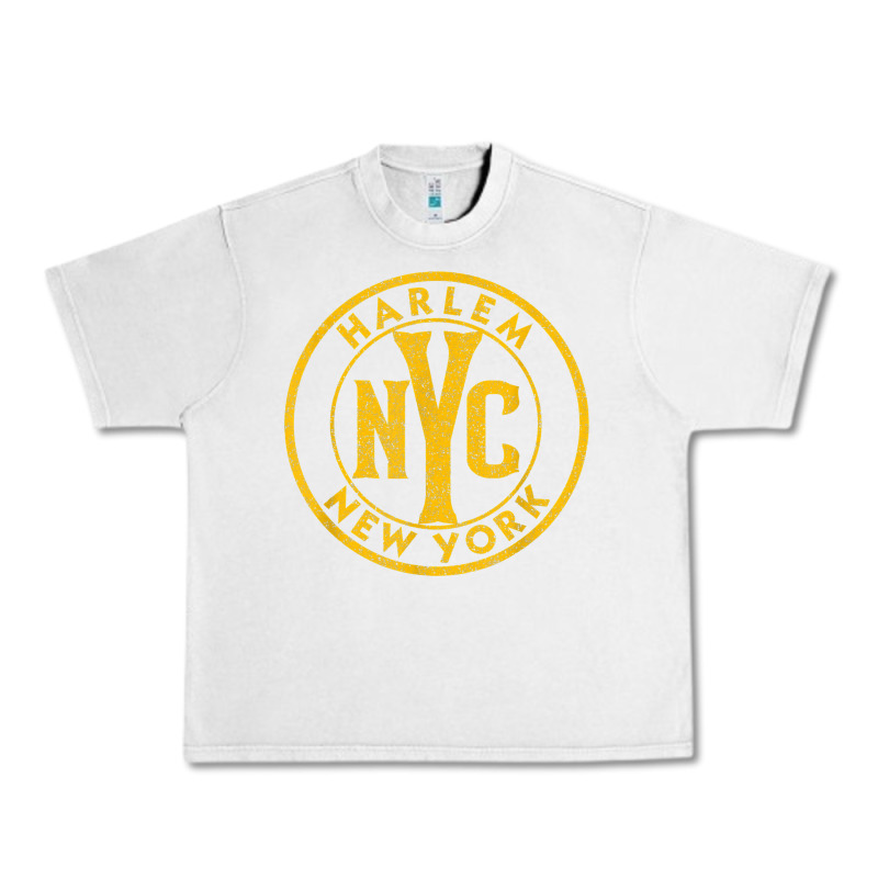 Harlem New York Nyc Vintage Sign Distressed Amber Print T Shirt Urban Heavy Tee by linhVisuals | Teevron