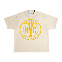 Sandshell harlem new york nyc vintage sign distressed amber print t shirt Urban Heavy Tee - linhVisuals