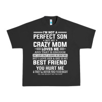 Pigment Black i'm not a perfect son but my crazy mom loves me mother's day t shirt Urban Heavy Tee - linhVisuals