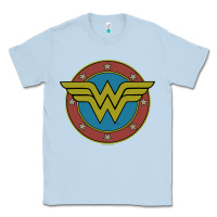 Dusty Blue Wonder Woman Vintage Emblem Classic Tee - maiPhamDesign