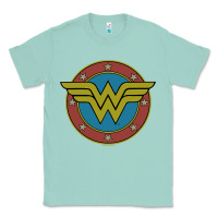 Seafoam Wonder Woman Vintage Emblem Classic Tee - maiPhamDesign