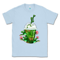 Dusty Blue Western Cactus Cold Frappe Classic Tee - FaDigitalArtStudio