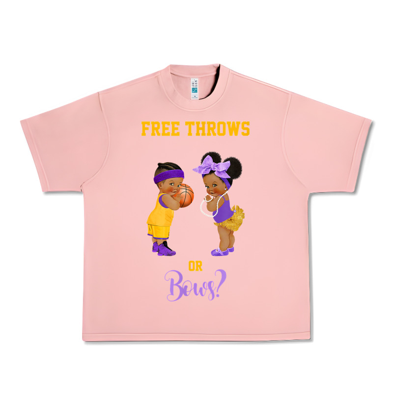 Free Throws Or Bows Basketball Baby Gender Reveal T Shirt Urban Heavy Tee by linhVisuals | Teevron