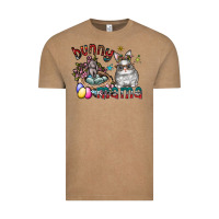 Vintage Coffee Bunny mama Vintage Tee - CowhideDigitalArt