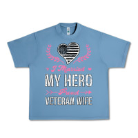 Pebble Blue i married my hero proud veteran wife usa military husband t shirt Urban Heavy Tee - linhVisuals