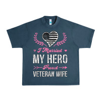 Midnight Navy i married my hero proud veteran wife usa military husband t shirt Urban Heavy Tee - linhVisuals