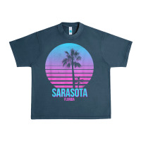 Midnight Navy sarasota florida vintage retro palm tree t shirt Urban Heavy Tee - linhVisuals