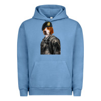 Pigment Pebble Blue Pet Portraits, Custom Pet Portraits, Renaissance Pet Portraits, Custom Urban Hoodie - RanaPortraitStore