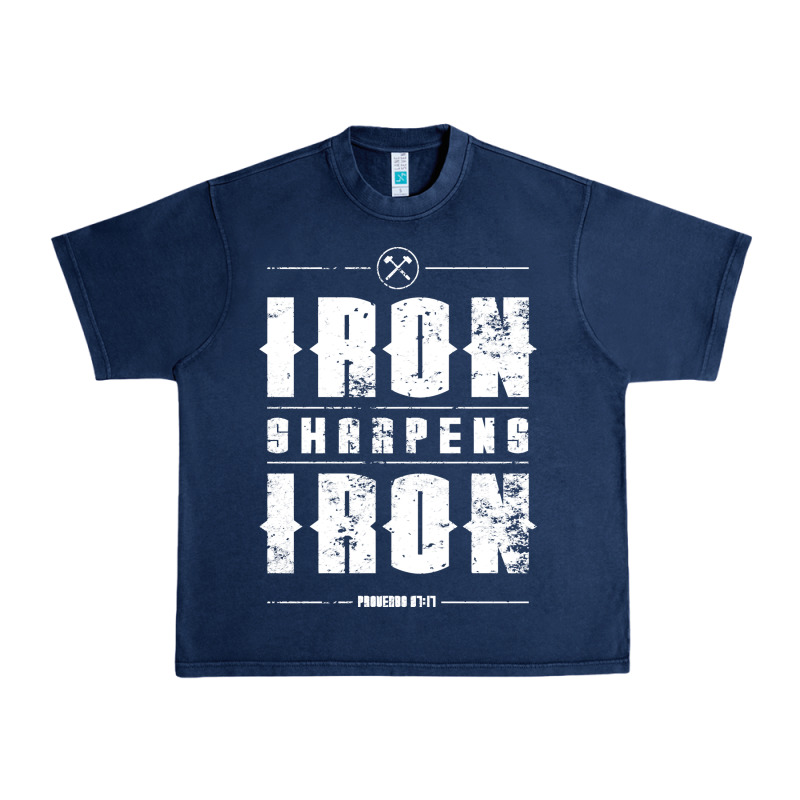 Iron Sharpens Iron Proverbs Christian Bible Verse Religious Pullover H Urban Heavy Tee by linhVisuals | Teevron