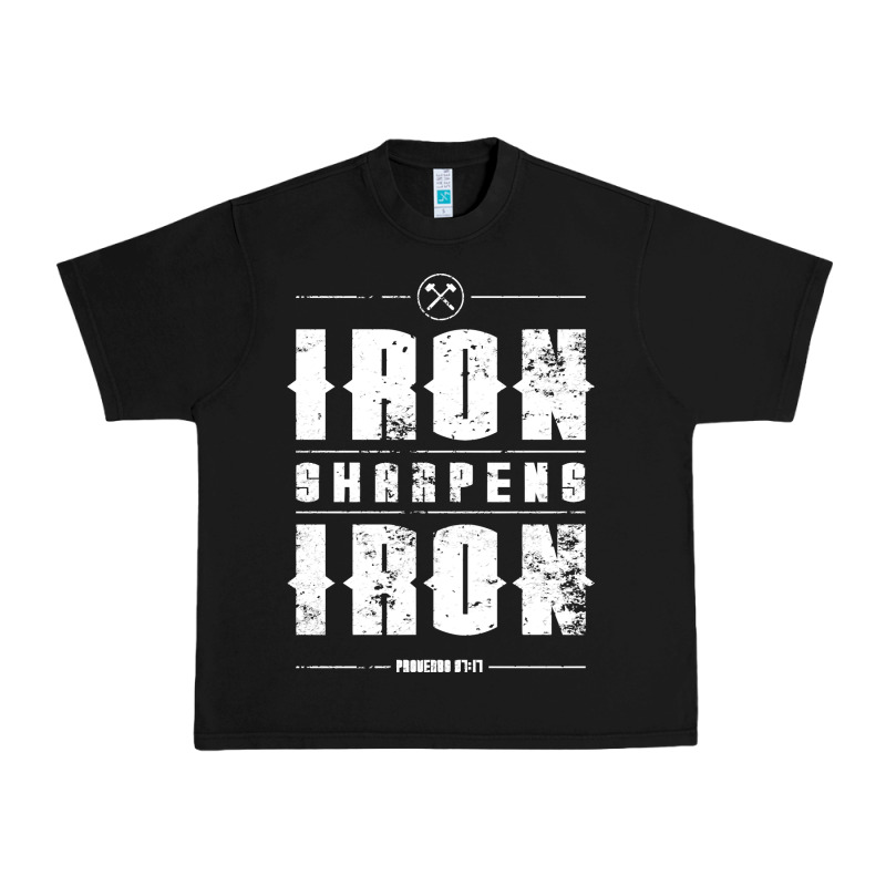Iron Sharpens Iron Proverbs Christian Bible Verse Religious Pullover H Urban Heavy Tee by linhVisuals | Teevron