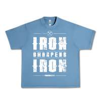 Pebble Blue iron sharpens iron proverbs christian bible verse religious pullover h Urban Heavy Tee - linhVisuals