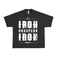 Pigment Black iron sharpens iron proverbs christian bible verse religious pullover h Urban Heavy Tee - linhVisuals