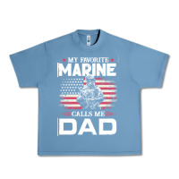 Pebble Blue my favorite marine calls me dad t  shirt father's day flag my favorite Urban Heavy Tee - linhVisuals