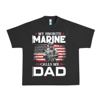Pigment Black my favorite marine calls me dad t  shirt father's day flag my favorite Urban Heavy Tee - linhVisuals