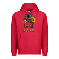 Cardinal mess bun mama sunflowers Premium Hoodie - BarkalooDesign
