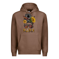 Chestnut mess bun mama sunflowers Premium Hoodie - BarkalooDesign